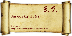 Bereczky Iván névjegykártya