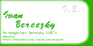 ivan bereczky business card
